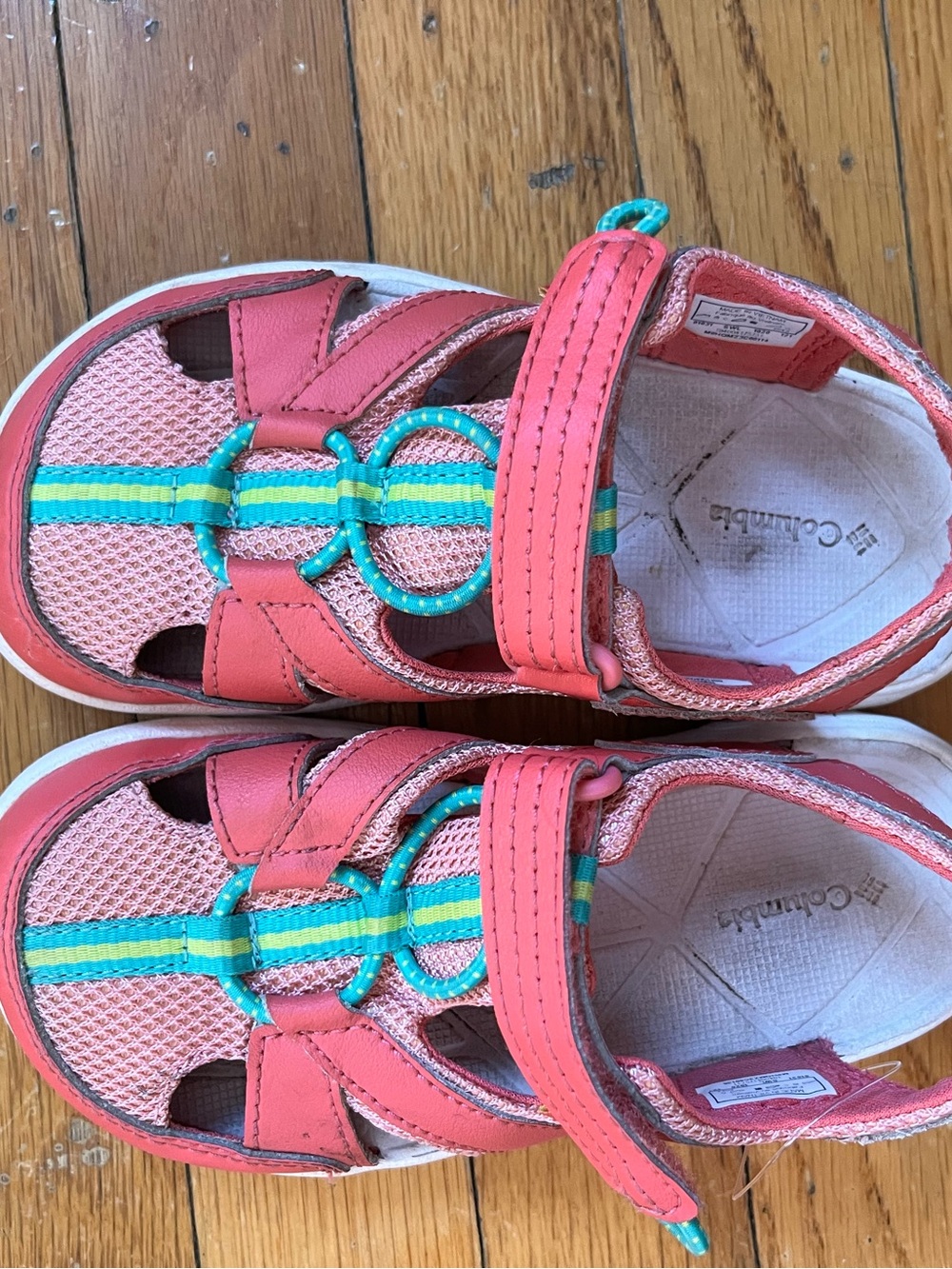 Columbia Kids Coral Pink and Teal Active Sandals